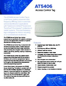 TransCore | AT5406 Access Control Tag Product Profile_0