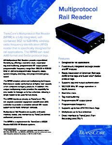 Transcore Rfd Reader Replacement Parts TransCore | Multi-Protocol Rail Reader