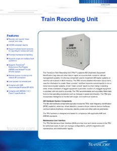 Transcore Train Panel TransCore | Train Recording Unit PP