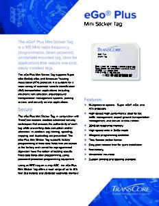 TransCore | eGo® Plus Mini Sticker Tag
