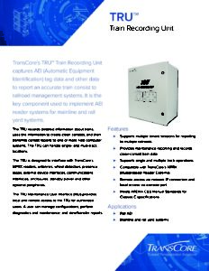 Transcore Train Panel TransCore | Train-Recording-Unit-PP